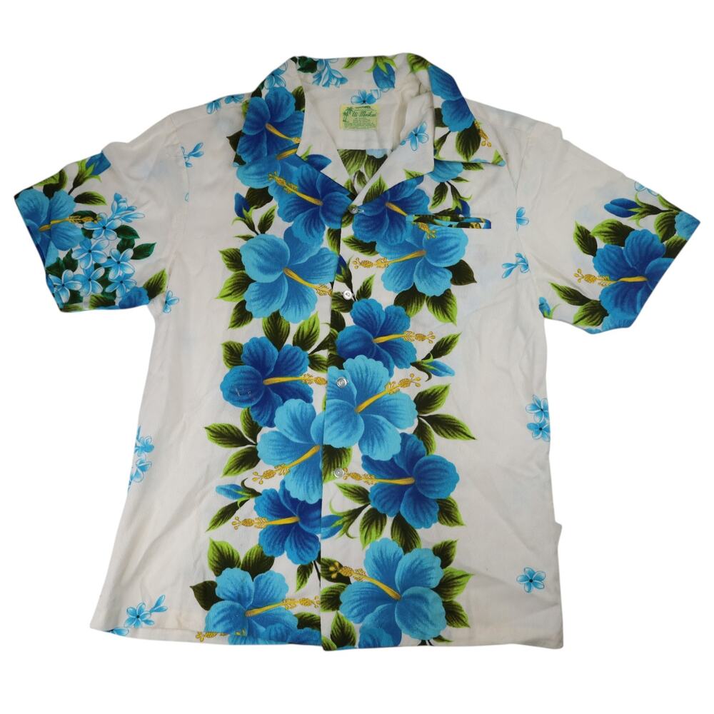 True Vintage Ui-Maikai Floral Bark Cloth Hawaiian Shirt